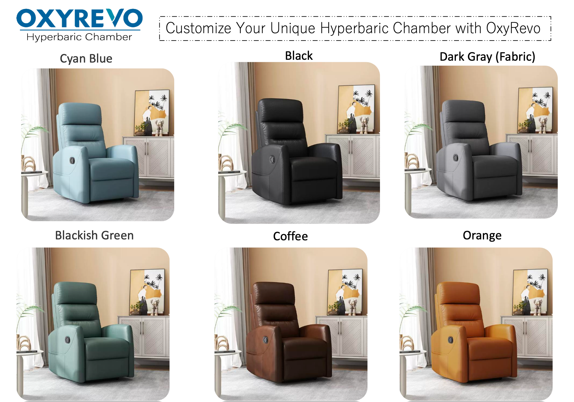 OxyRevo Space60 1.5 to 2.0ATA Hard Sitting Hyperbaric Chamber